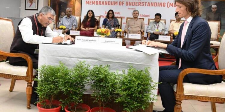 भारतीय रेलवे के गति शक्ति विश्वविद्यालय (जीएसवी) वडोदरा और एयरबस के बीच एयरोस्पेस शिक्षा और अनुसंधान के लिए समझौता ज्ञापन