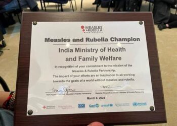 भारत, खसरा और रूबेला रोगों की रोकथाम में अनुकरणीय प्रयासों के लिए ‘खसरा और रूबेला चैंपियन’ पुरस्कार से सम्मानित