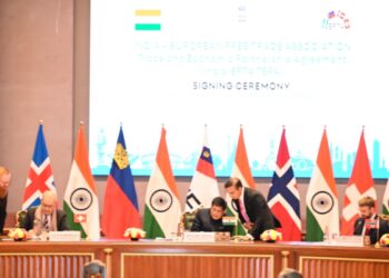 भारत – यूरोपियन फ्री ट्रेड एसोसिएशन ने एक व्यापार एवं आर्थिक साझीदारी समझौता पर किए हस्ताक्षर