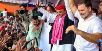 प्रयागराज में राहुल-अखिलेश की सभा में हंगामा, बिना संबोधन  वापस चले गए