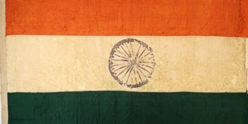 चेन्नई के फोर्ट सेंट जॉर्ज संग्रहालय में 15 अगस्त, 1947 को फहराए गए पहले झंडों में से एक रखा है सुरक्षित