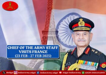 थल सेनाध्यक्ष जनरल उपेन्द्र द्विवेदी फ्रांस की आधिकारिक यात्रा पर हुए रवाना