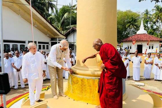 श्रीलंका के वास्काडुवा में अशोक स्तंभ की प्रतिकृति का किया गया अनावरण